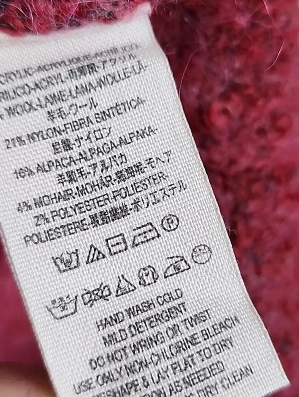 Free People $228 Alpaca Small Red Long Sleeve Sweater
